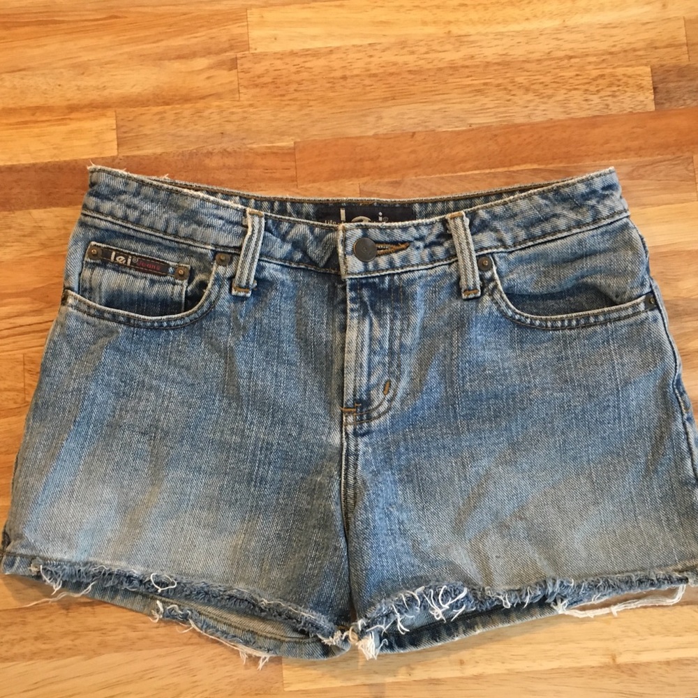 Lightly Distressed Denim Shorts